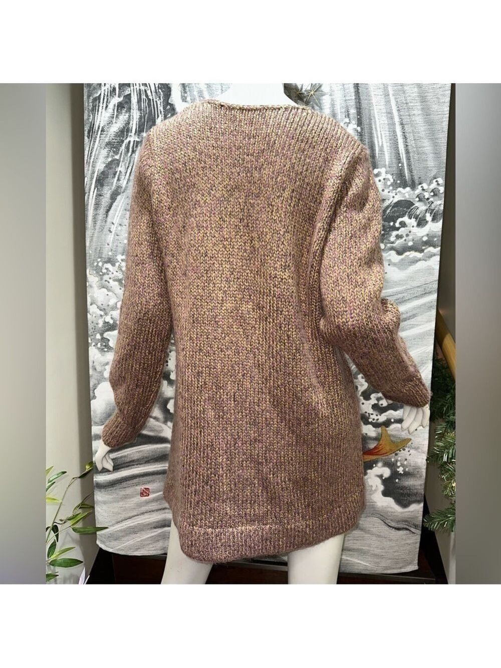 Tommy Hilfiger Gold Thread Mohair Sweater Shimmer Knit Winter Women’s L Heavy - Picture 6 of 16